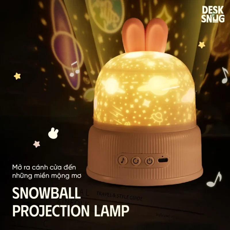 Multidimensional Universe Projector Cute Rabbit, Snowball Projection Lamp - Image 2