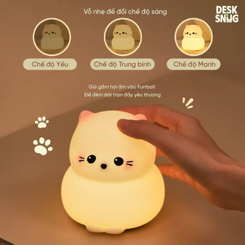 Luminous Usb Rechargeable Glowing Lamp The Good-Pretty-Lovely Fluffy Cat Knight, Furrball - Image 3