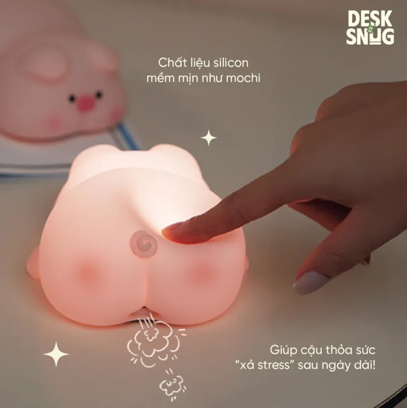Luminous Usb Rechargeable Glowing Lamp The Pink Pig Interface Pooping Farting, Piggy Pop - Image 4
