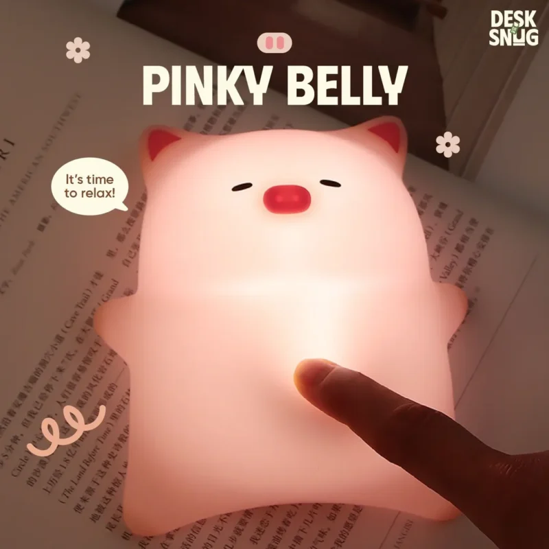 Luminous Usb Rechargeable Glowing Lamp The Pig Interface Lies Relaxing, Pinky Belly