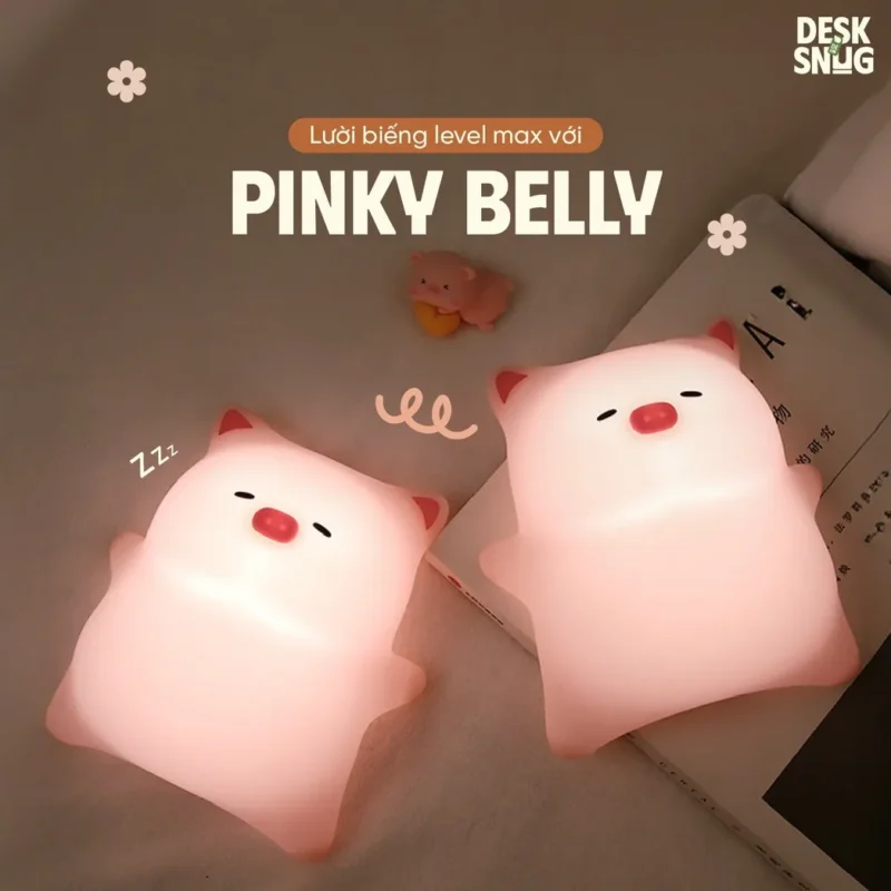 Luminous Usb Rechargeable Glowing Lamp The Pig Interface Lies Relaxing, Pinky Belly - Image 2