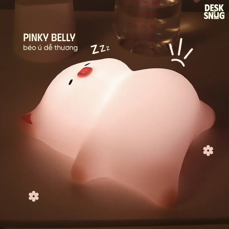 Luminous Usb Rechargeable Glowing Lamp The Pig Interface Lies Relaxing, Pinky Belly - Image 4
