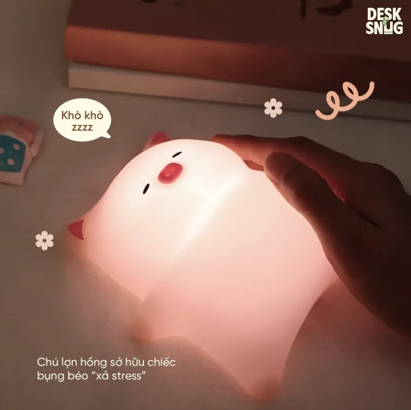 Luminous Usb Rechargeable Glowing Lamp The Pig Interface Lies Relaxing, Pinky Belly - Image 7