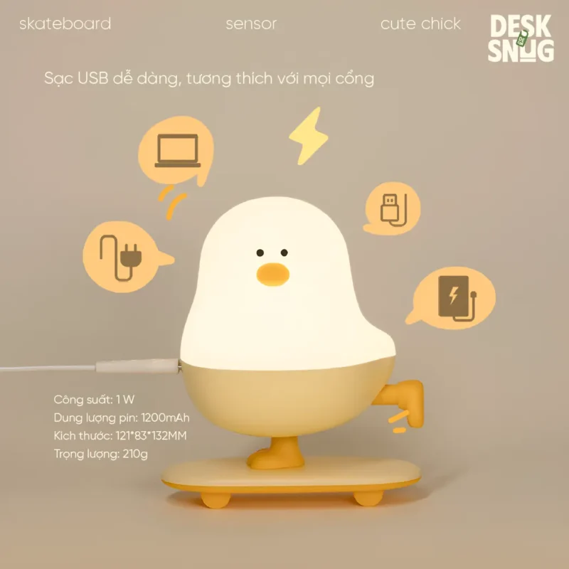 Skateboard Chick Interface Usb Glowing Lamp, Skateboard Chick - Image 3