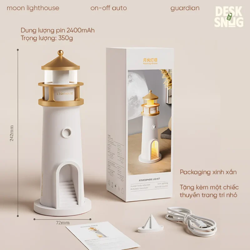 Smart Touch Lamp Lighthouse Interface, Moon Lighthouse - Image 4