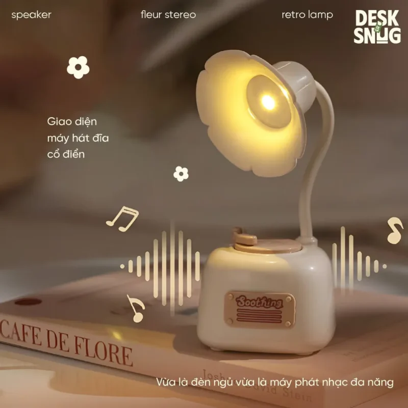 Night Light with Multi-Function Music Player Interface Record Player, Fleur Stereo - Image 2