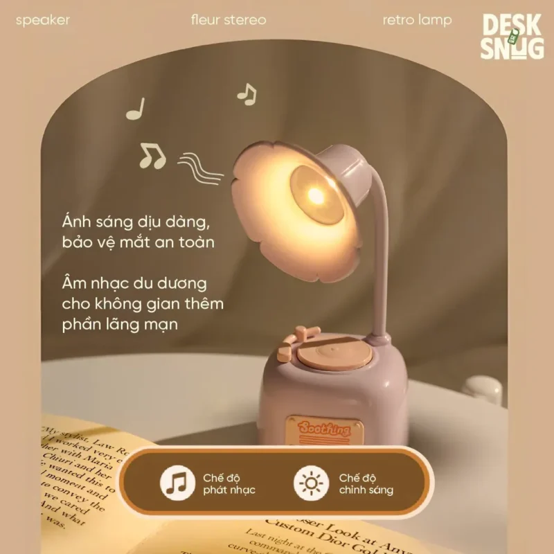 Night Light with Multi-Function Music Player Interface Record Player, Fleur Stereo - Image 3