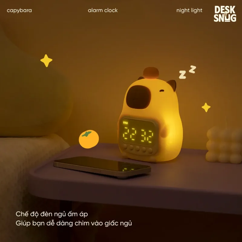 Super Cute Multi-Function Smart Night Light Clock, Cabypara Clock - Image 2