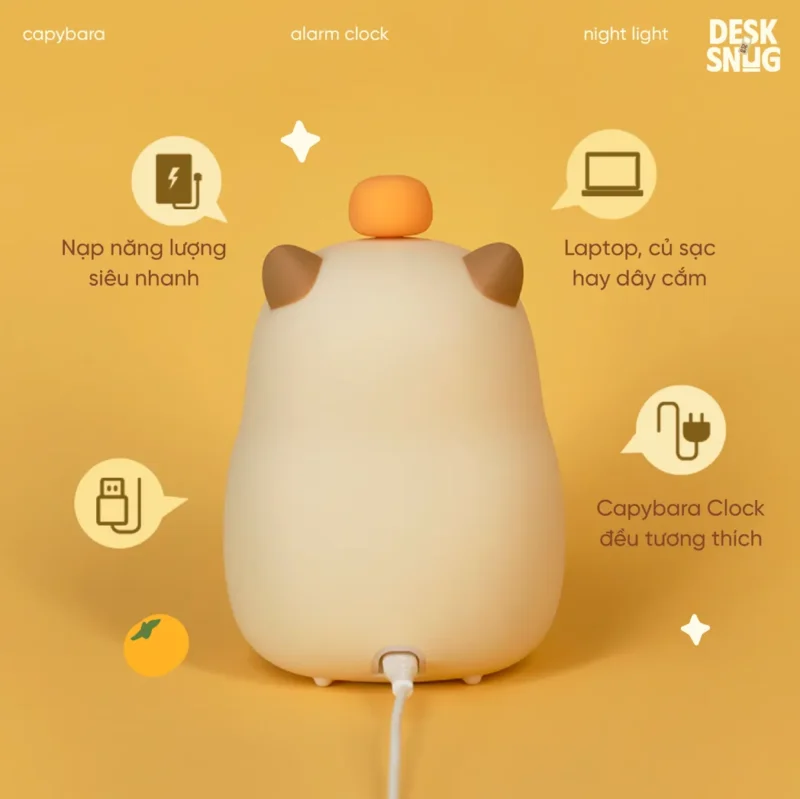 Super Cute Multi-Function Smart Night Light Clock, Cabypara Clock - Image 6