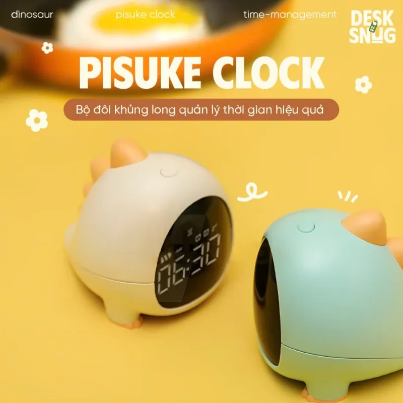 Cute Dinosaur Interface Led Clock, Pisuke Clock