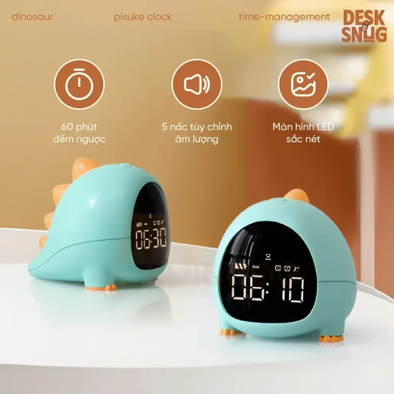 Cute Dinosaur Interface Led Clock, Pisuke Clock - Image 3
