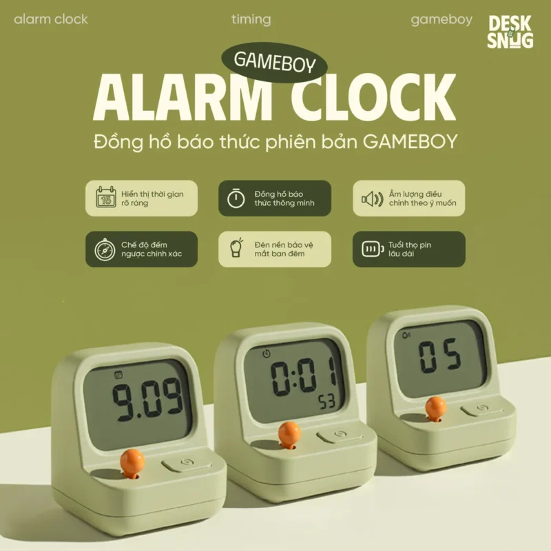 Gameboy Version Led Night Light Alarm Clock