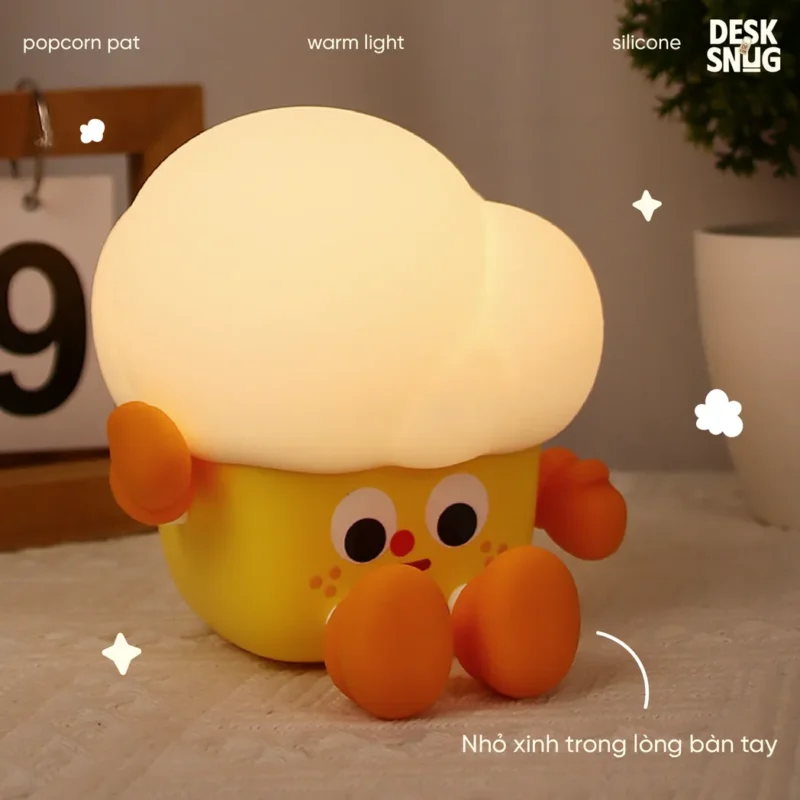 Cute Popcorn Usb Rechargeable Glowing Night Light, Popcorn Pat Lamp - Image 5