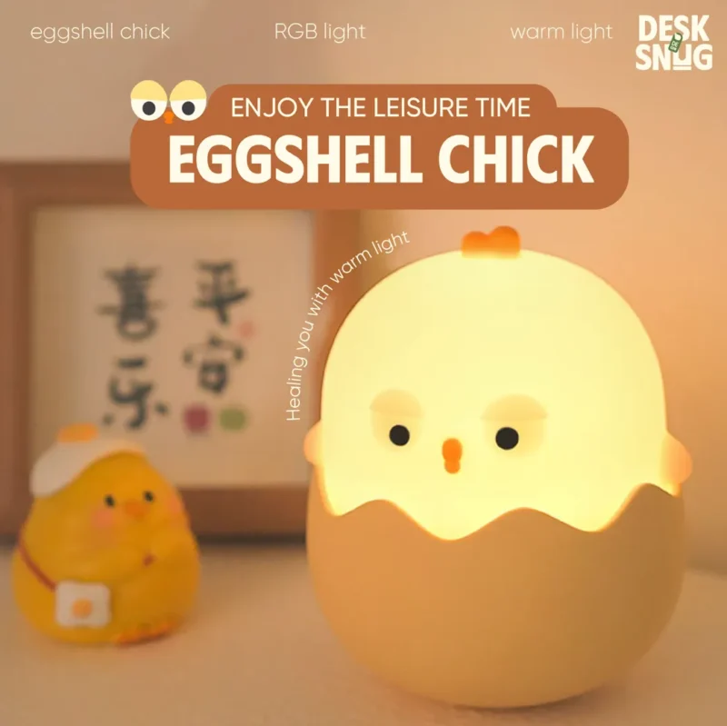 Rgb Color Glowing Lamp with Usb Charger, Eggshell Chick