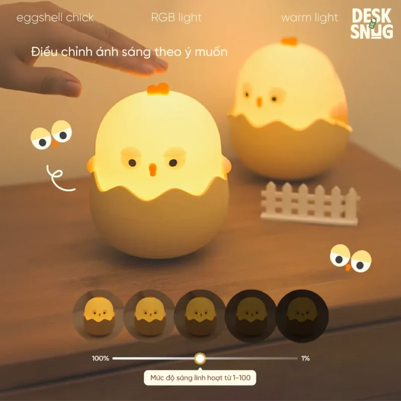 Rgb Color Glowing Lamp with Usb Charger, Eggshell Chick - Image 2