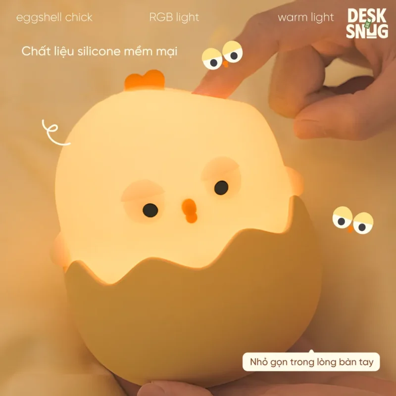 Rgb Color Glowing Lamp with Usb Charger, Eggshell Chick - Image 3